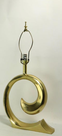 Paire de lampes à vagues en laiton par Erwin Lambeth Design attribuées à Pierre Cardin