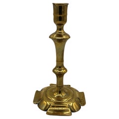 Pre-1740 English George II Period Brass Candlestick