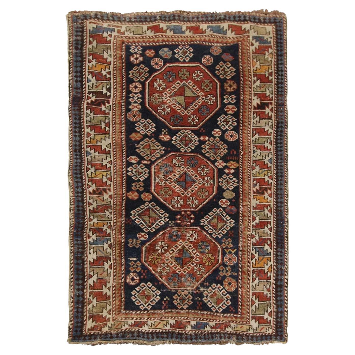 Pre-1900 Antique Shirvan Caucasian Rug Caucasian Shirvan Rug Wool Foundation