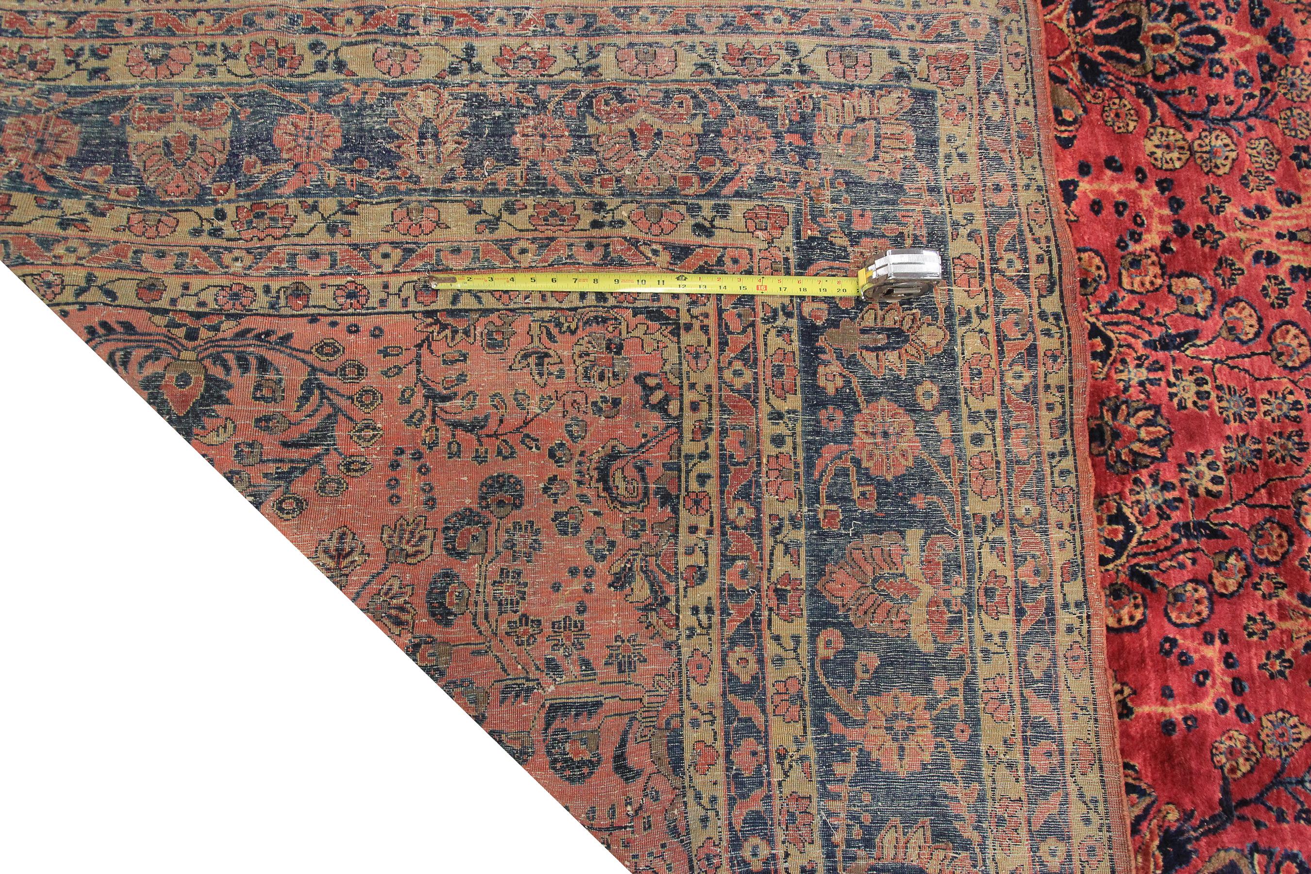 Pre-1900s Antique Persian Mohajeran Rug Oversized Antique Persian Rug 1890 For Sale 6