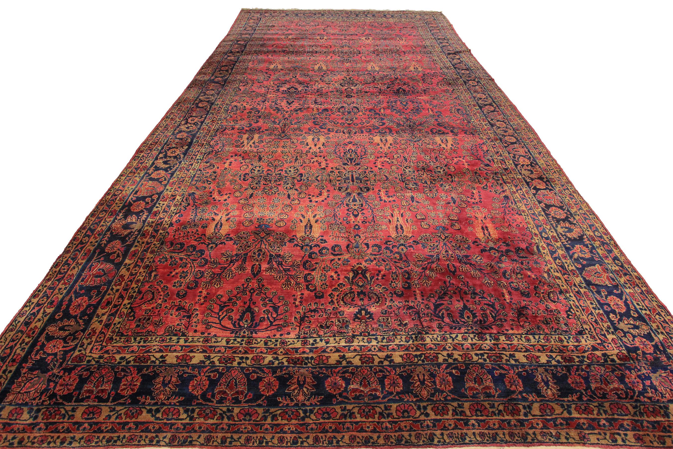 Rare Antique Persian Mohajeran rug High Quality Artisan Rug 

11'2