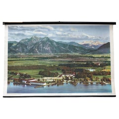 Pre-Alpine Landscape Foothills Bavaria Chiemsee Vintage Rollable Wall Chart