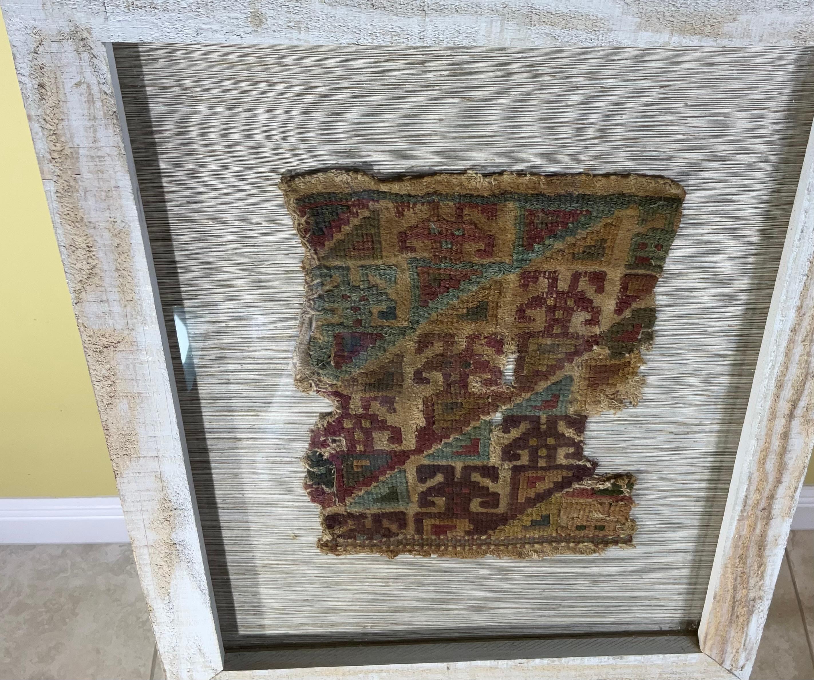 Pre Colombian Antique Peruvian Textile Fragment For Sale 4
