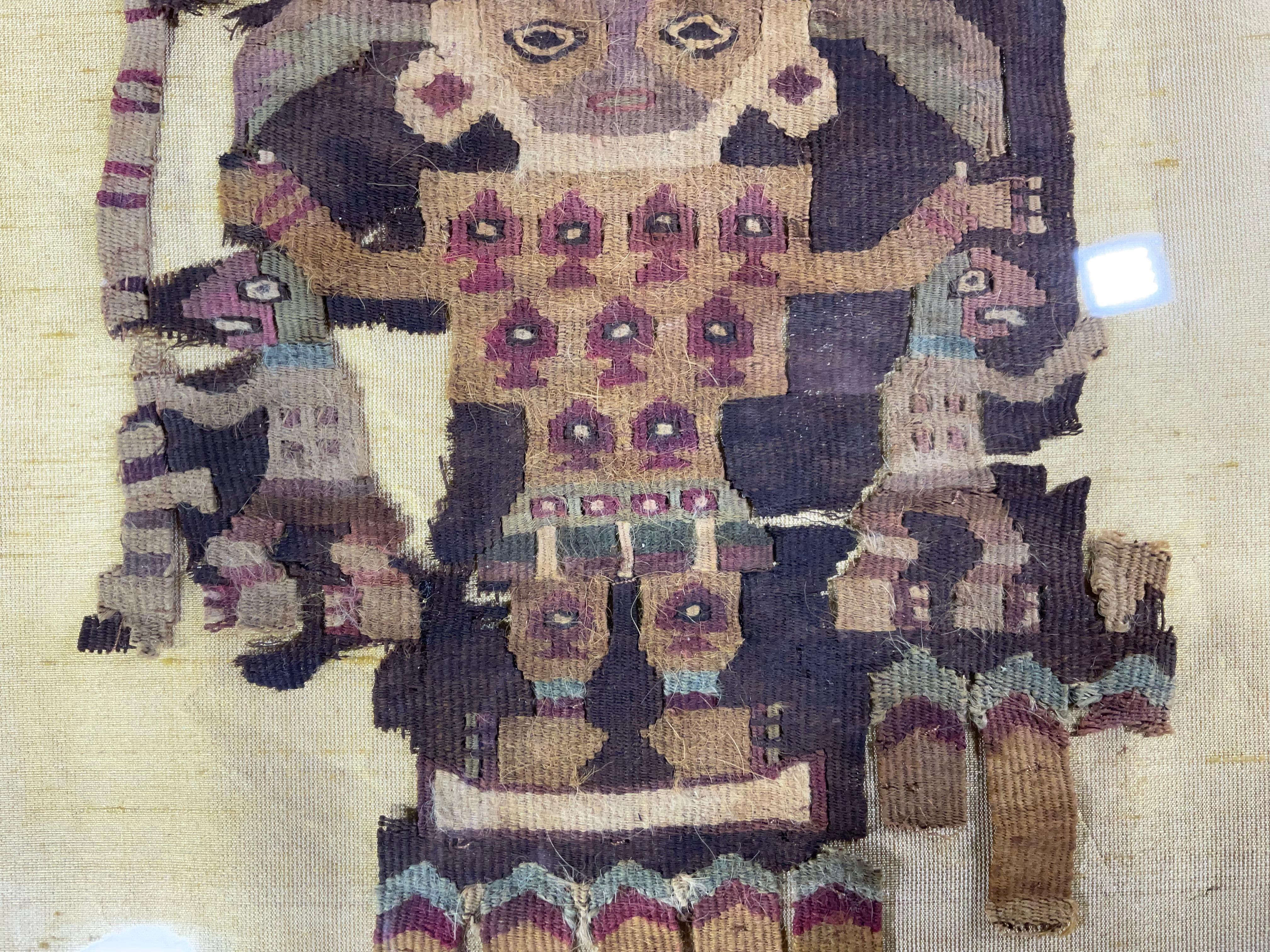 Wool Pre Colombian Antique Peruvian Textile Fragment For Sale