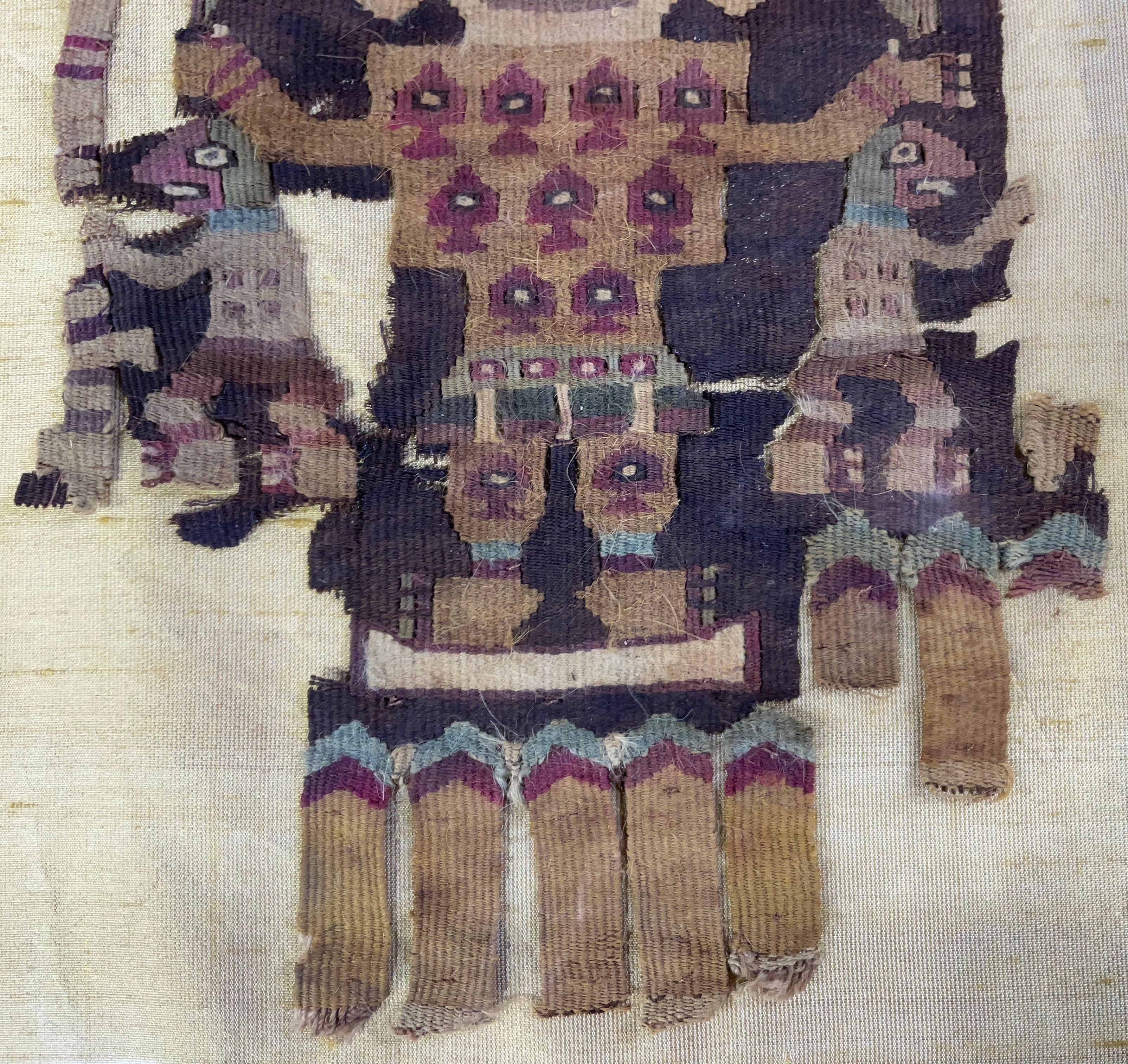 Laine Fragment de textile péruvien ancien précolombien en vente