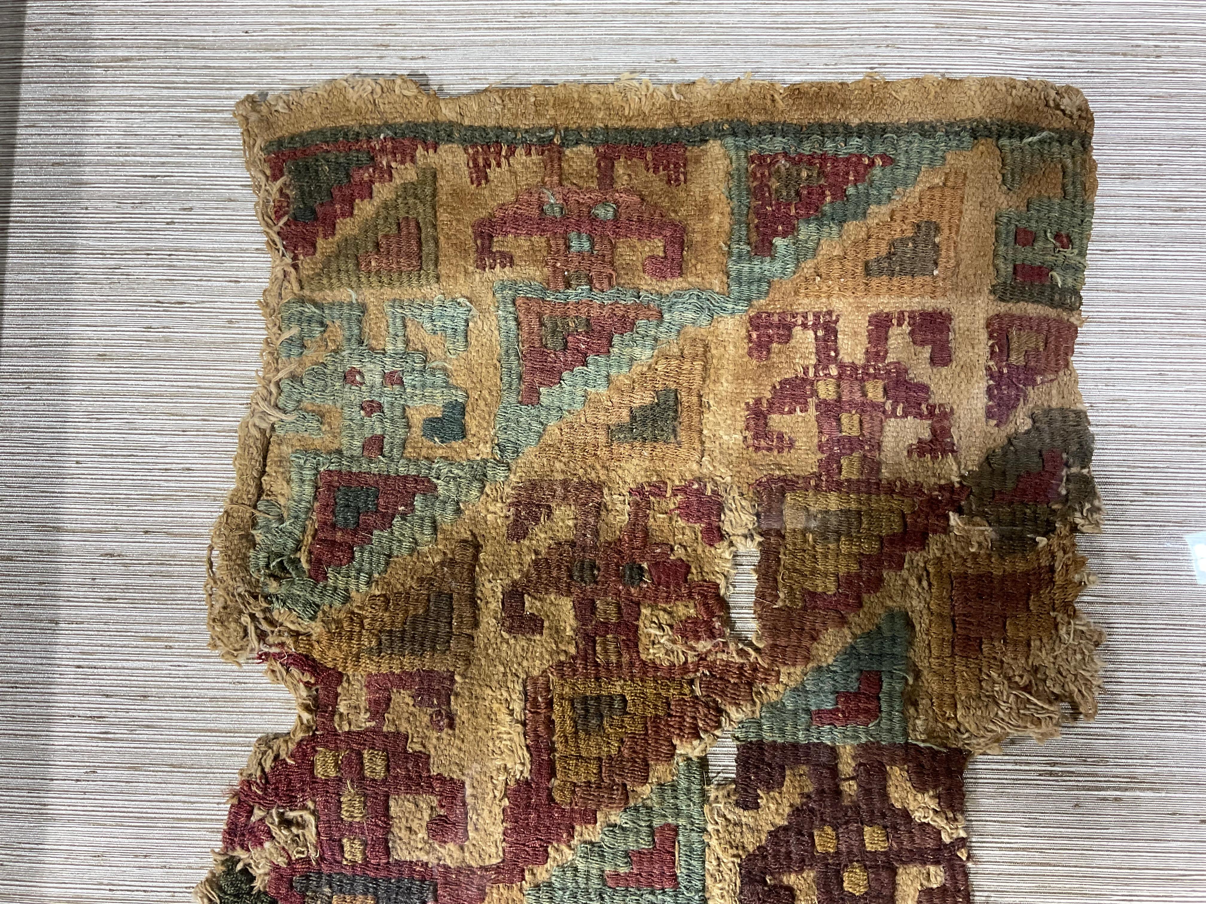 Pre Colombian Antique Peruvian Textile Fragment For Sale 2