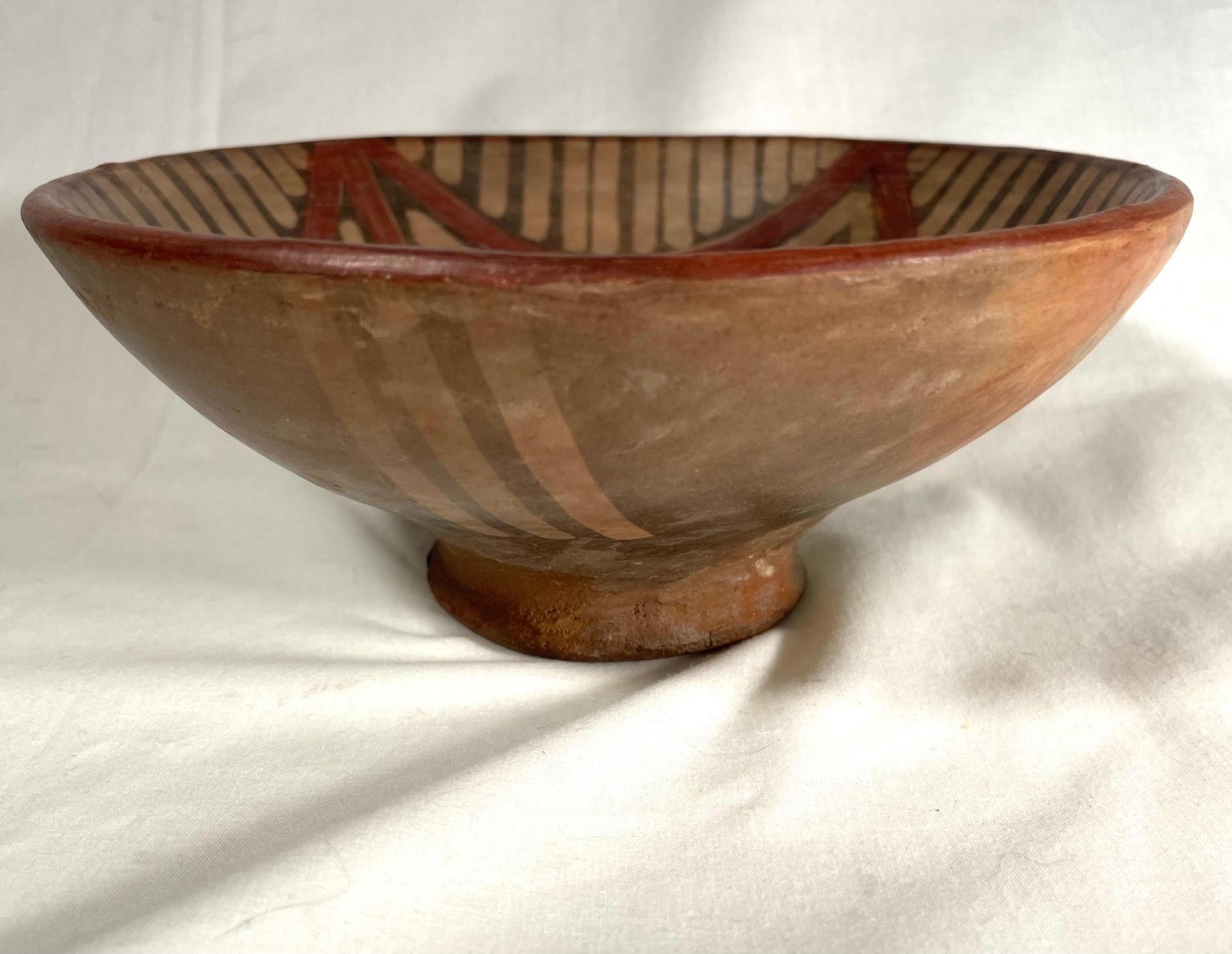 Pre-Columbian Pre Colombian, Ecuadorian Pottery Bowl, Mucawa Drinking Vessel, Geometric Motifs