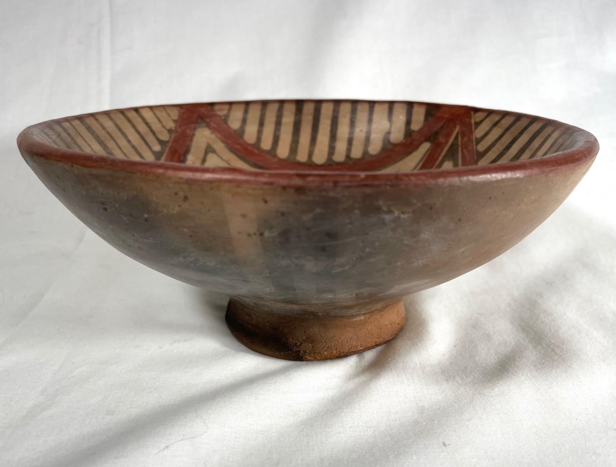 Guatemalan Pre Colombian, Ecuadorian Pottery Bowl, Mucawa Drinking Vessel, Geometric Motifs