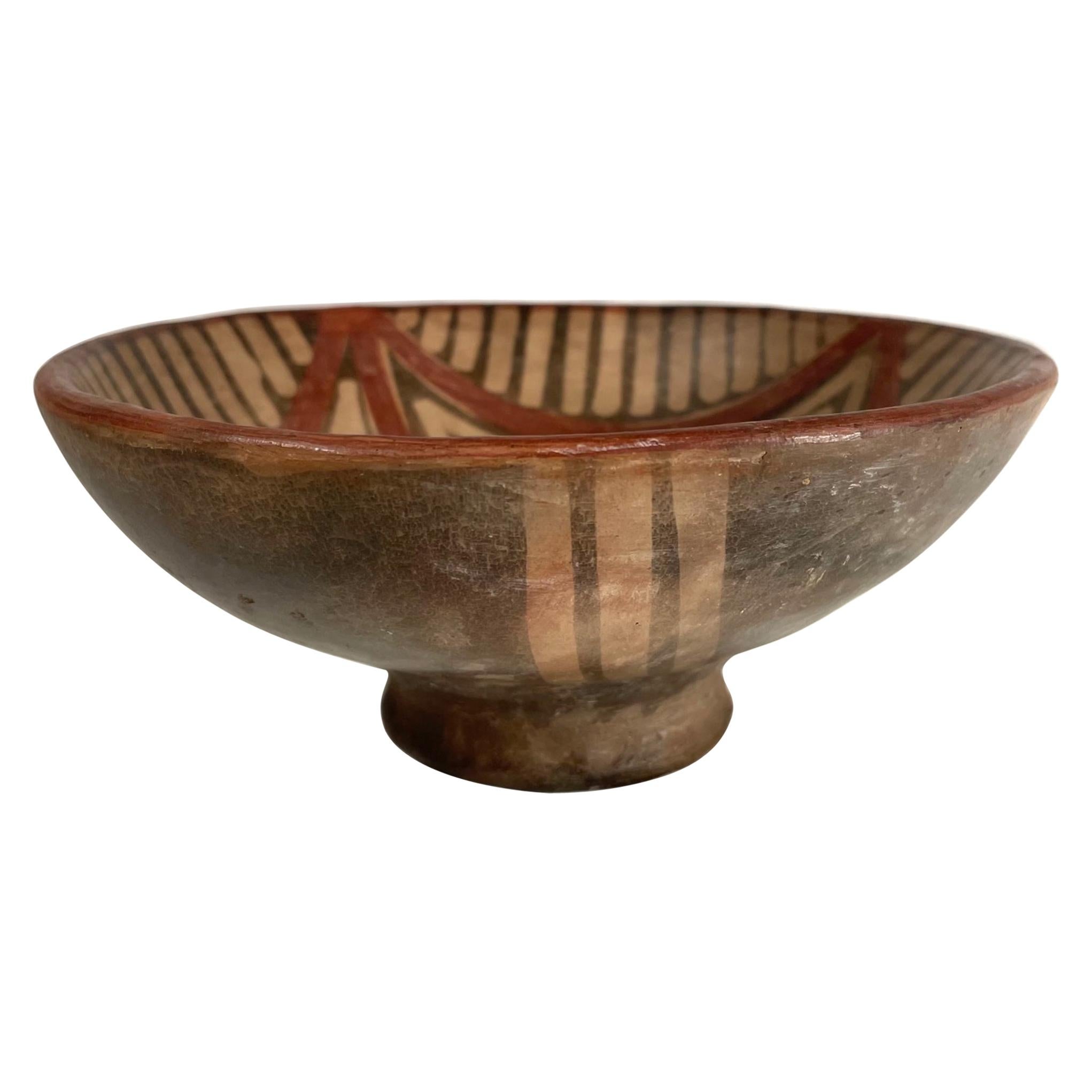 Pre Colombian, Ecuadorian Pottery Bowl, Mucawa Drinking Vessel, Geometric Motifs