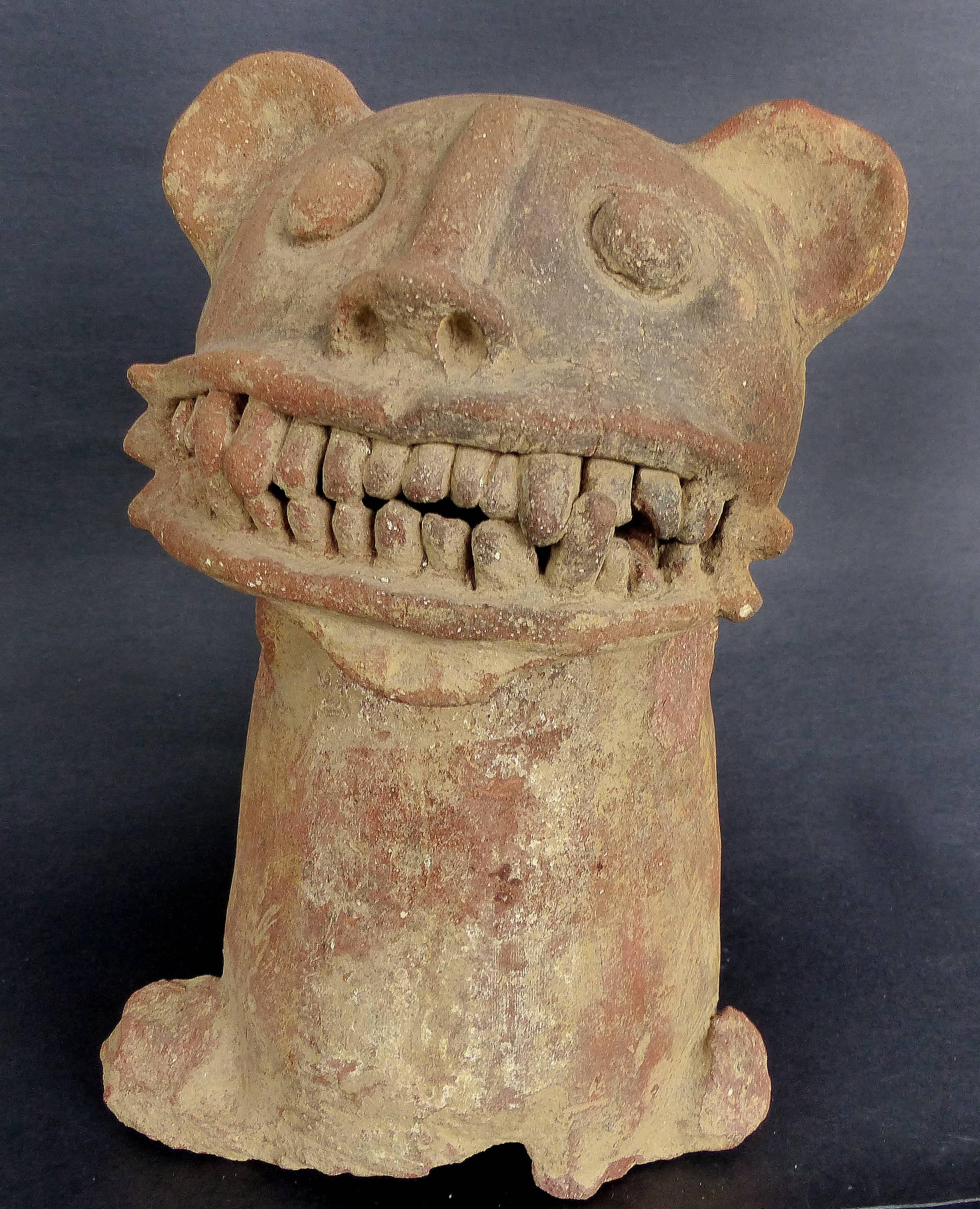 South American Pre-Colombian Grotesque Animal Terracotta Figure
