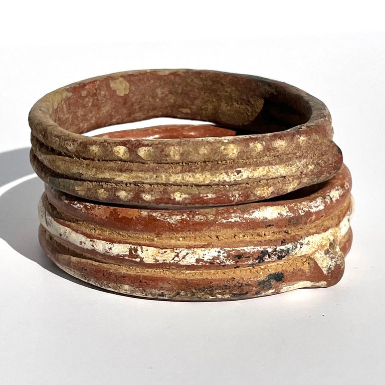 18th Century and Earlier Pre Colombian Michoacán Pottery Bracelets For Sale