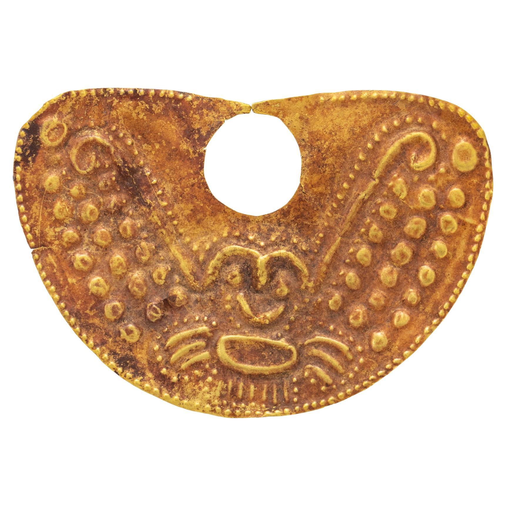 Pre-Columbian 20K Gold Nose Ornament For Sale