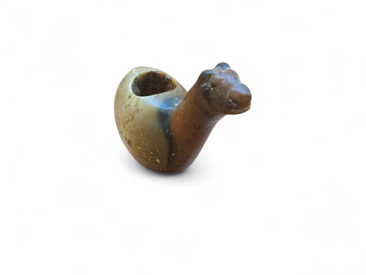 Sculpture Pre-Columbian en albâtre - Canopa en forme de lama inca en vente 2
