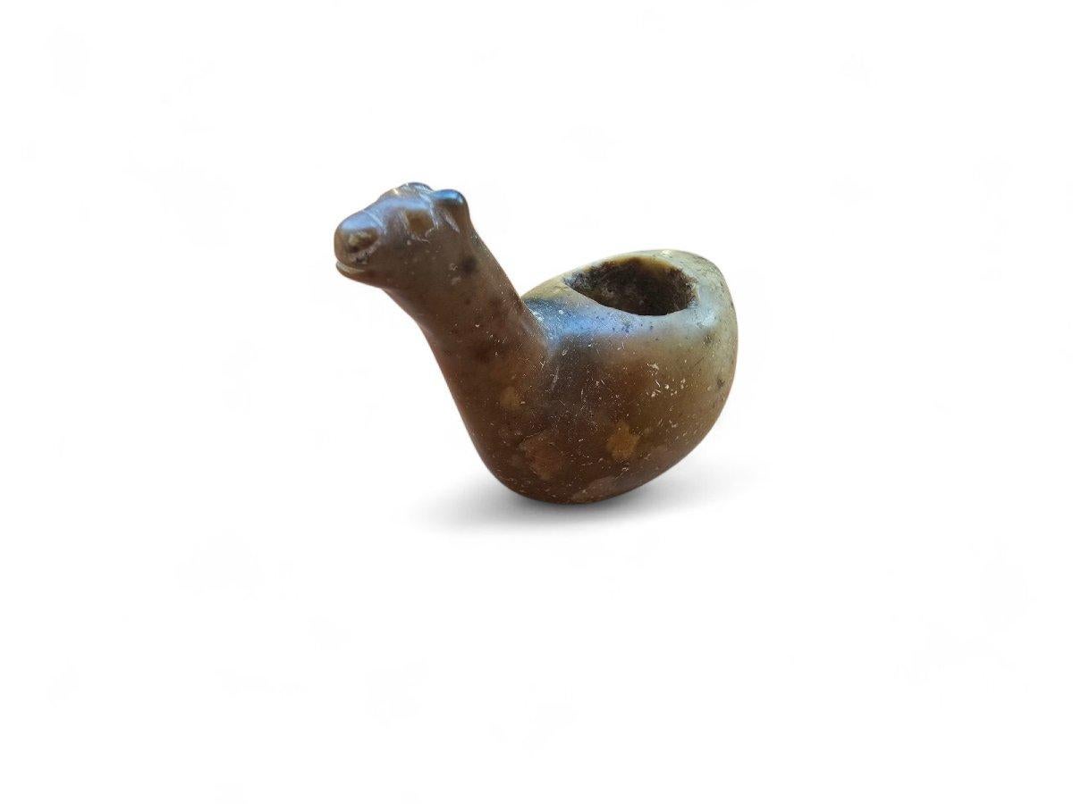 Sculpture Pre-Columbian en albâtre - Canopa en forme de lama inca en vente 4