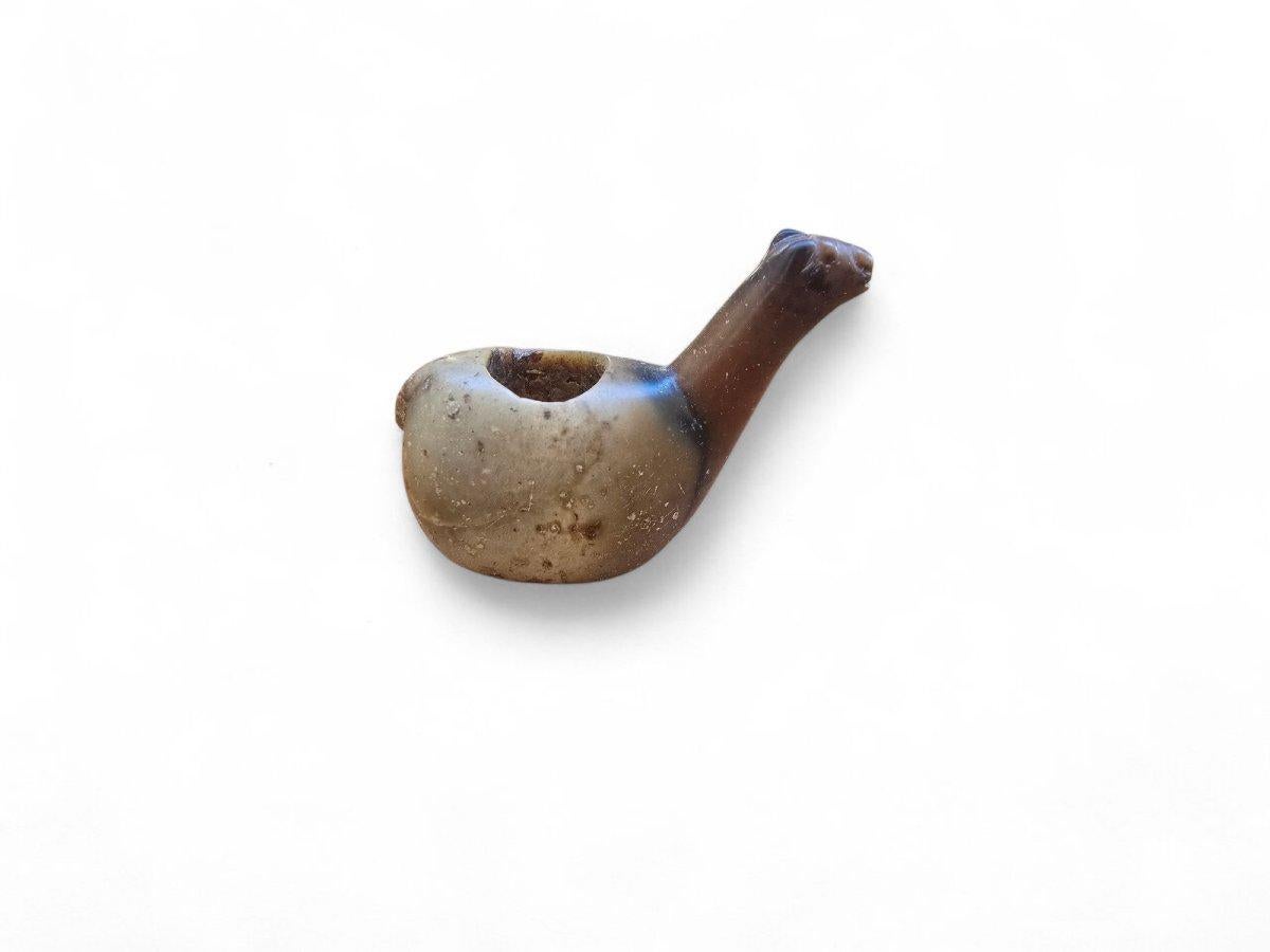 Sculpture Pre-Columbian en albâtre - Canopa en forme de lama inca en vente 1