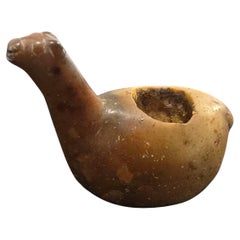 Escultura precolombina de alabastro - Canopa inca en forma de llama