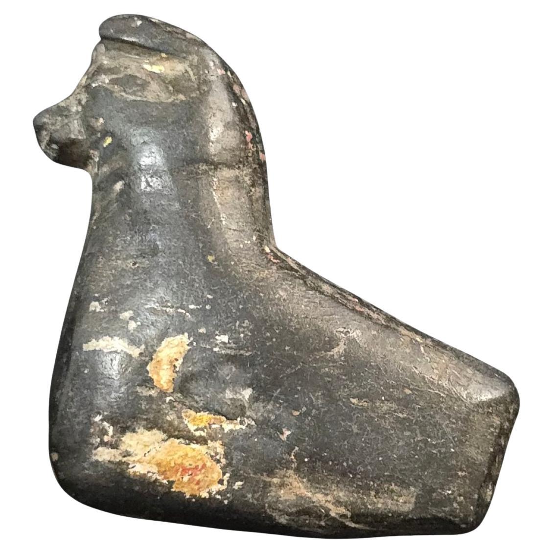 Pre-Columbian Alabaster Sculpture – Inca Llama-Shaped Canopa