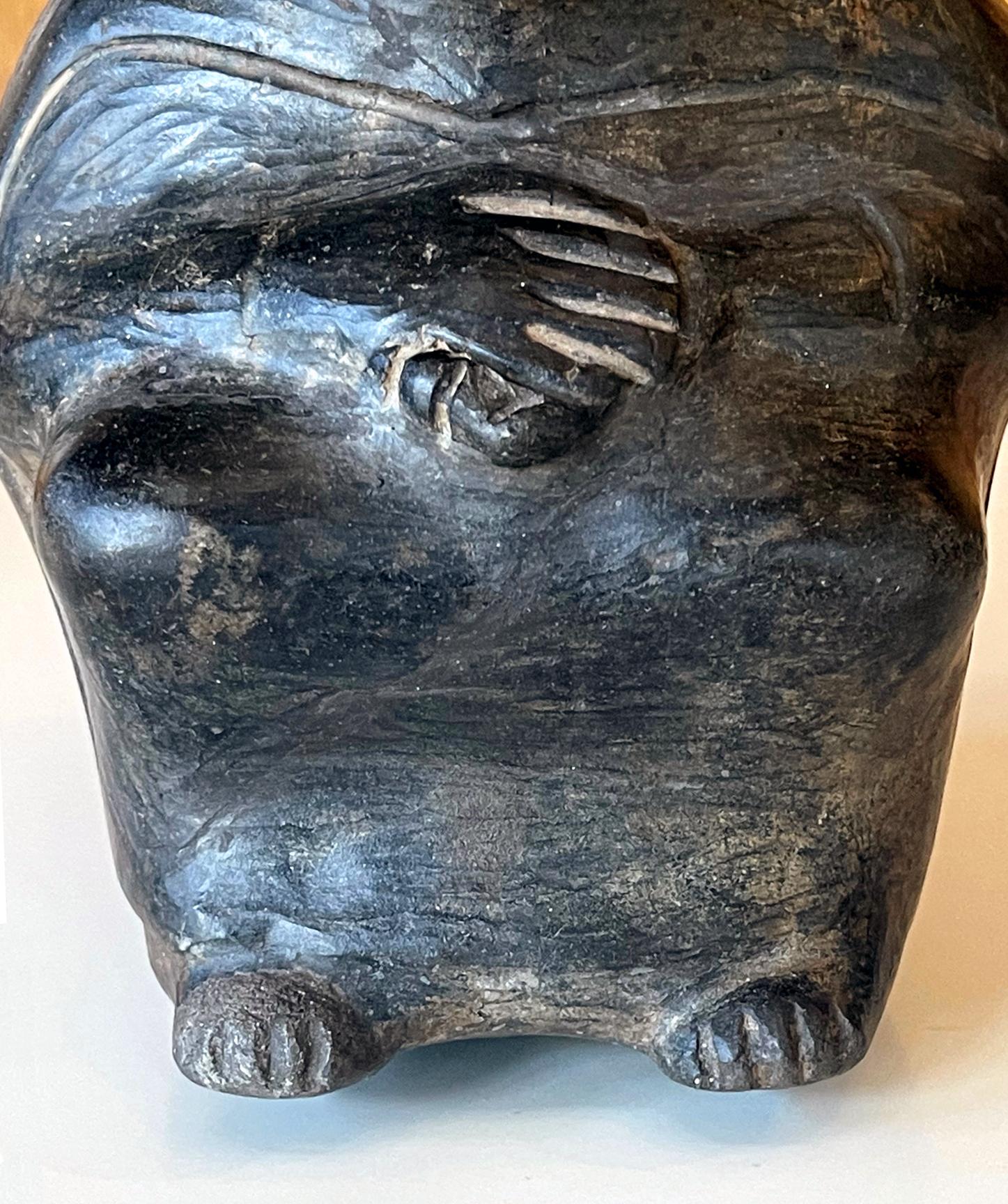 Pre-Columbian Black Figural Stirrup Vessel Moche Culture For Sale 3