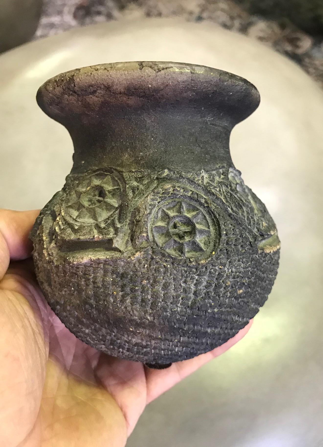 Pre-Columbian Blackware Ceramic Pottery Vase Cup Vessel 1