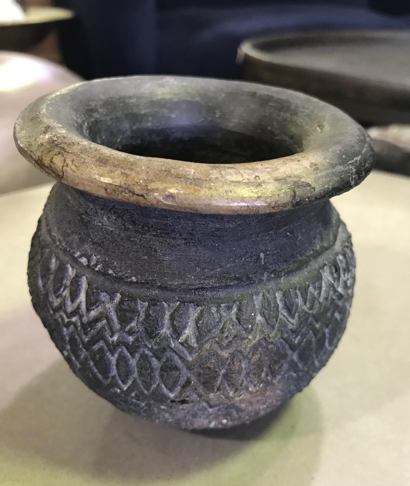 Central American Pre-Columbian Blackware Ceramic Pottery Vase Cup Vessel