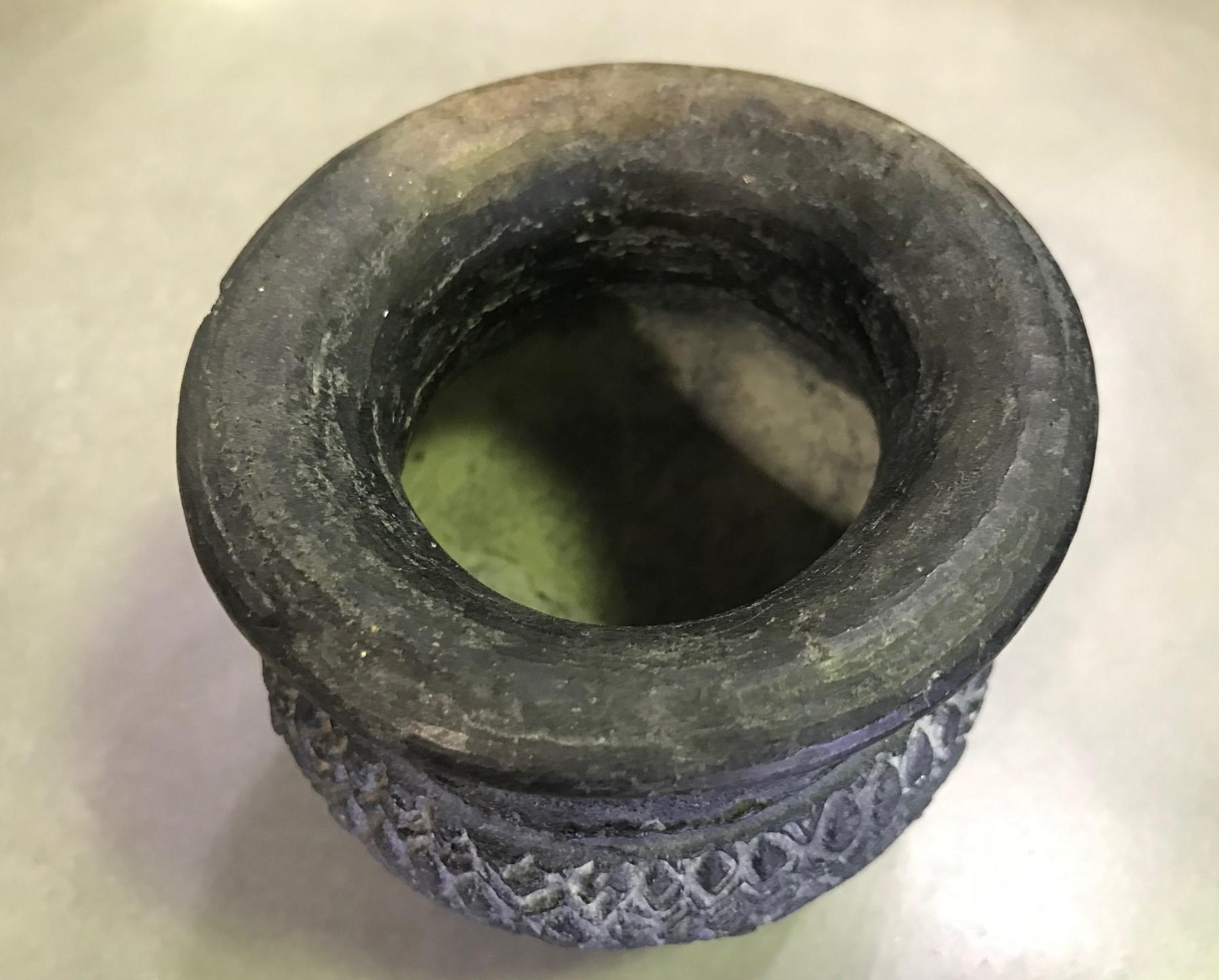 Hand-Crafted Pre-Columbian Blackware Ceramic Pottery Vase Cup Vessel