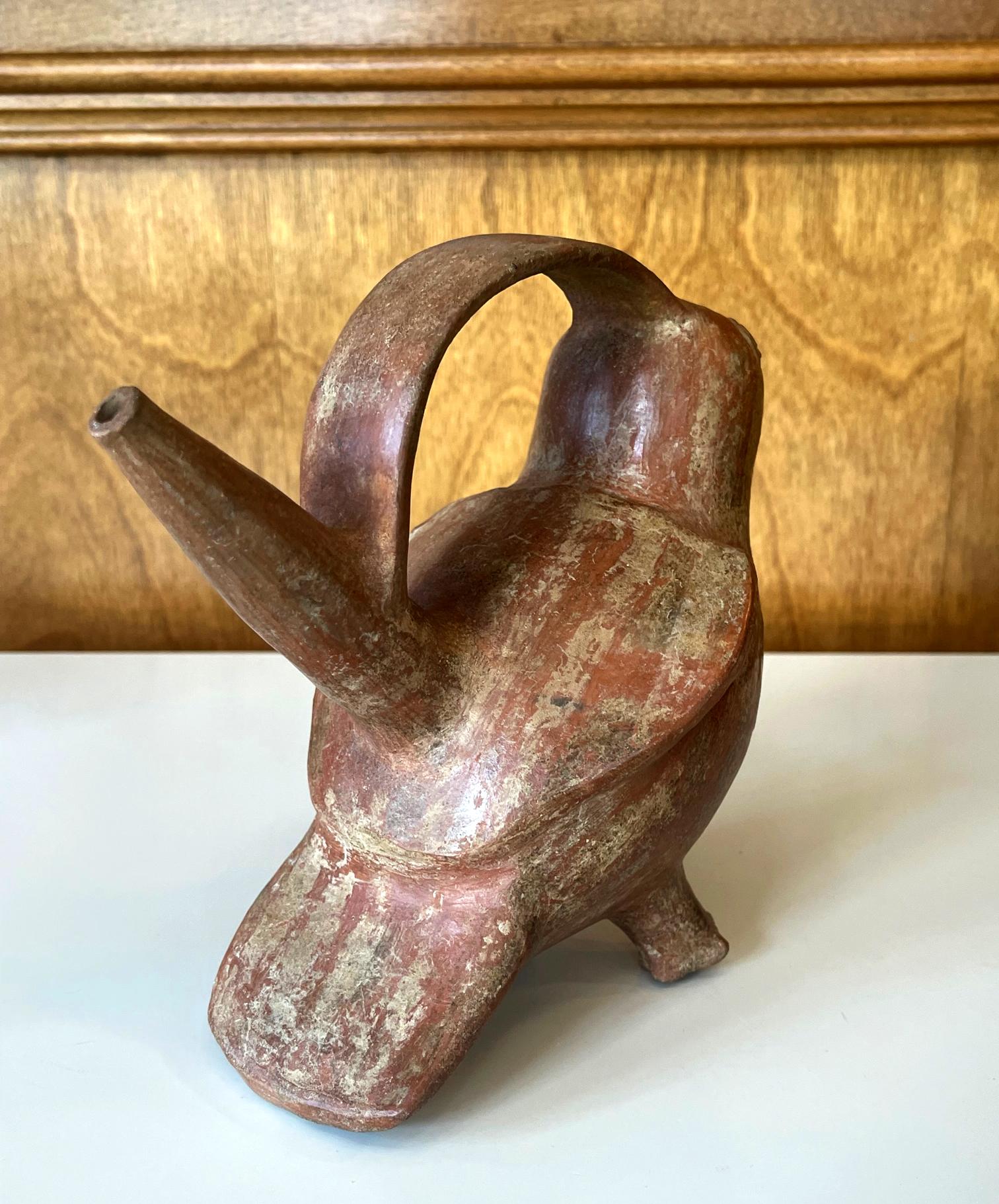 18th Century and Earlier Pre-Columbian Ceramic Sican Bird Vessel TL Tested For Sale