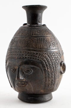 Pre-Columbian Chimu Black Pottery Vessel