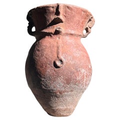 Used Pre Columbian clay pottery vessel 