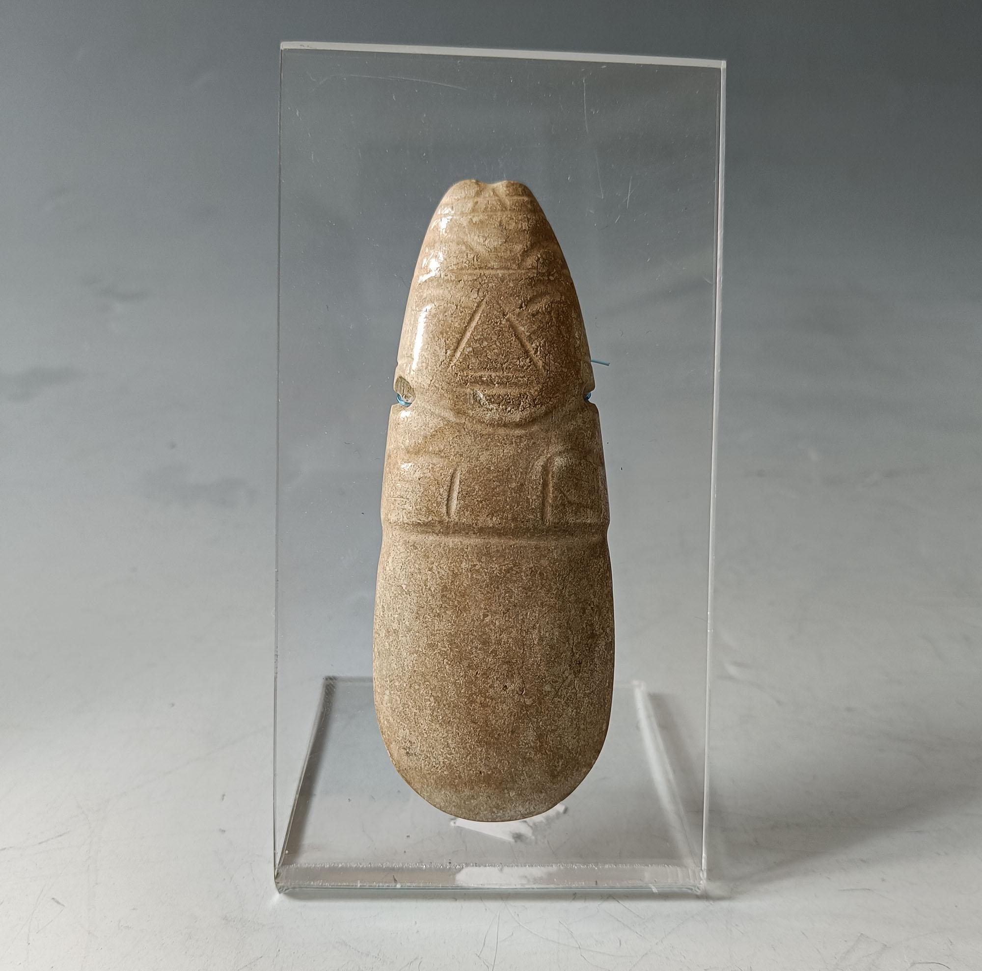 Costaricain Pre-Columbian Costa Rican Jadeite Axe God pendentif  