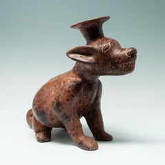 Pre-Columbian Earthenware Dog Vessel, Colima, Western Mexico