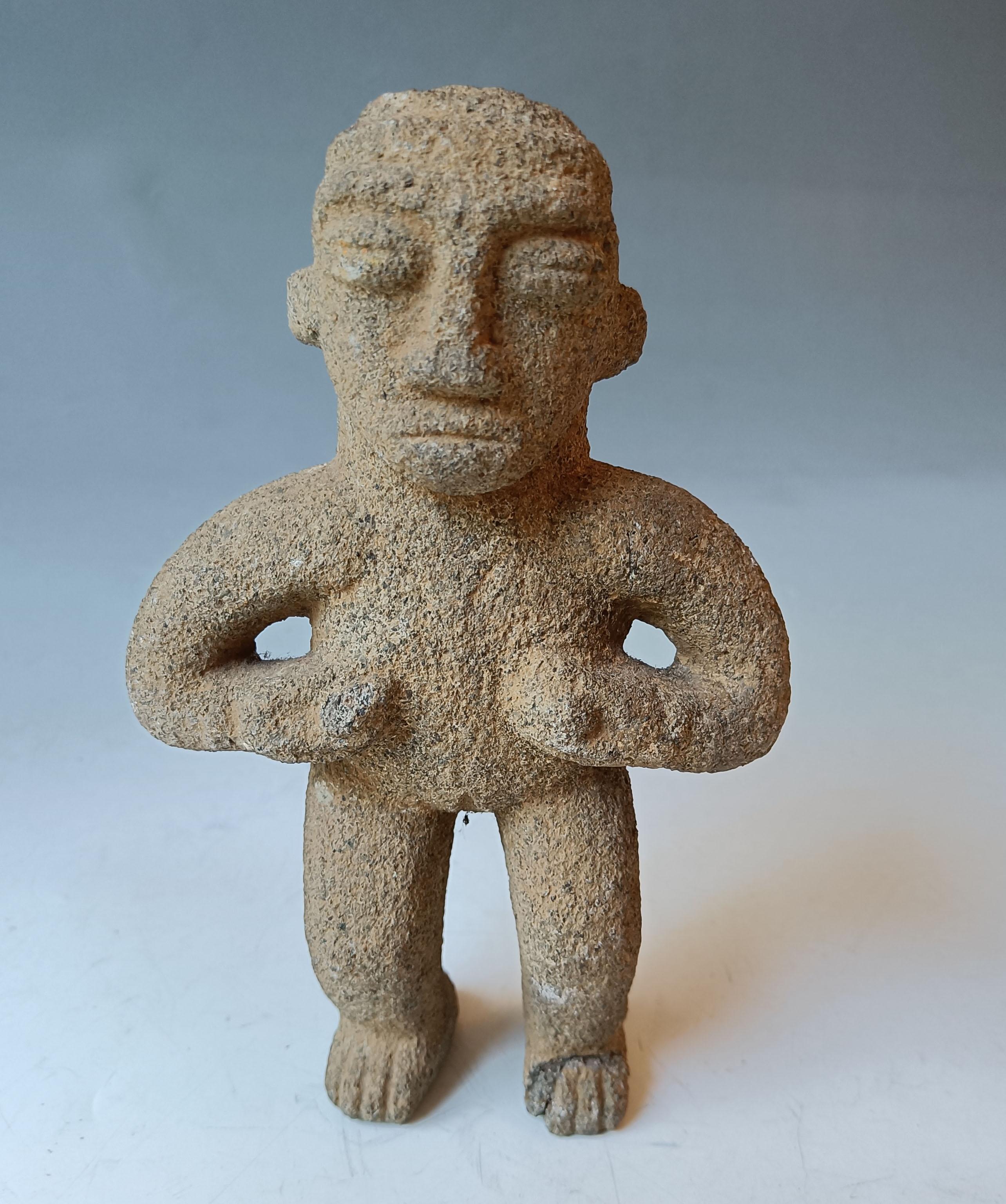 Präkolumbianische weibliche Stein-Fertility-Figur Costa Rica (Geschnitzt) im Angebot