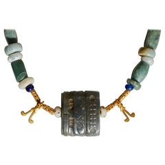 Pre Columbian Gold and Jade Necklace