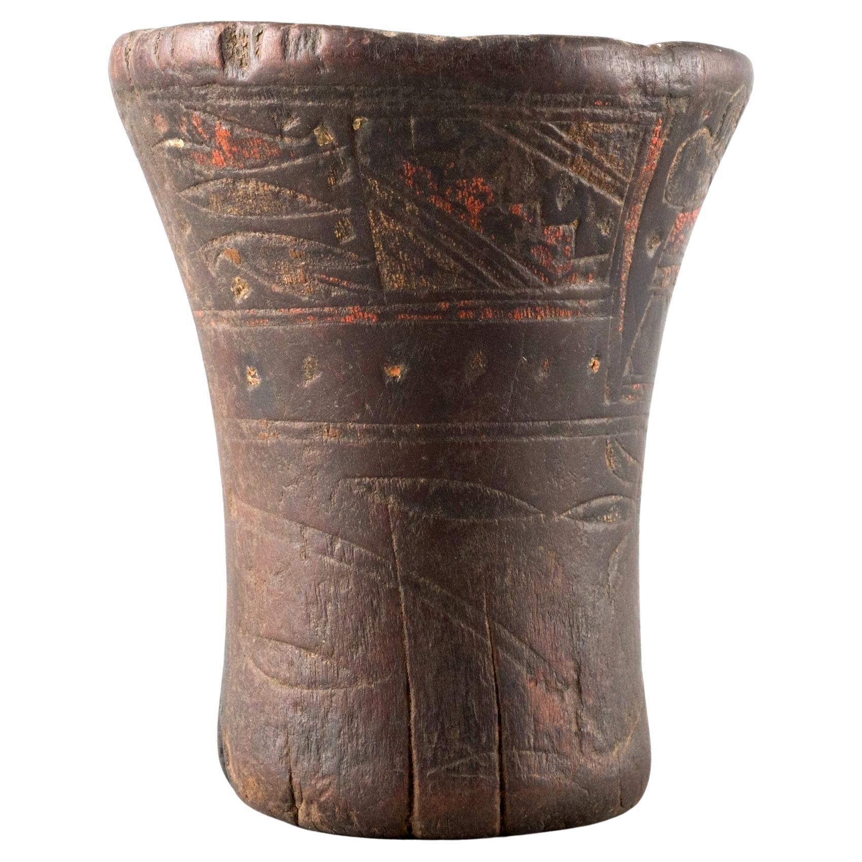 Pre-Columbian Inca Hand Carved Kero / Drinking Vessel, 1300-1500 AD For Sale
