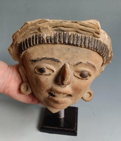 Pre Columbian Large Veracruz pottery Head Mexico Circa 600-900 A.D