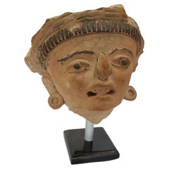 Pre Columbian Head Veracruz pottery Mexico Circa 600-900 A.D