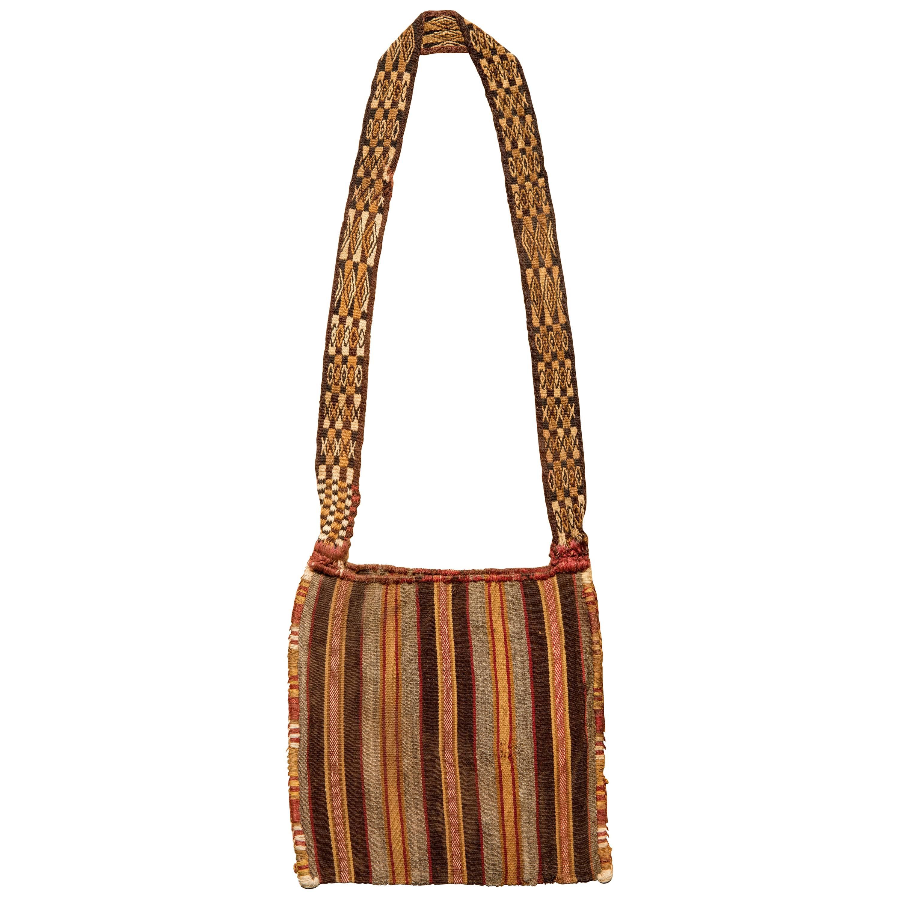 Sac en feuille de coca de chaman de style impérial précolombien:: Inca:: Pérou 1400-1530 AD