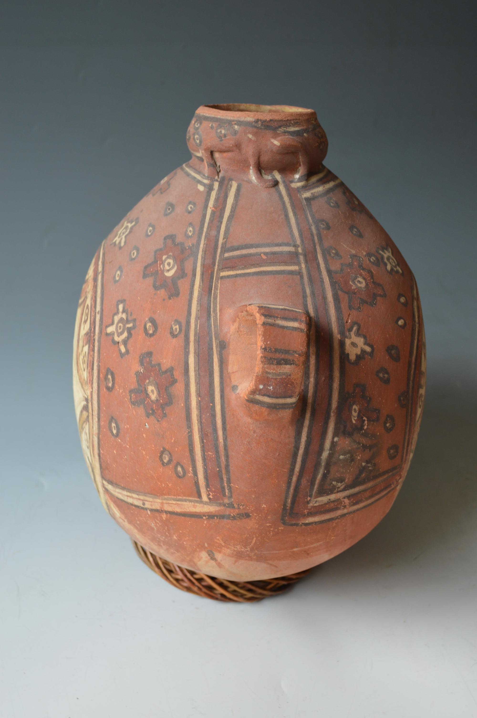 Pre Columbian Impressive Large Huari Canteen vessel South  American Antiques In Fair Condition In London, GB