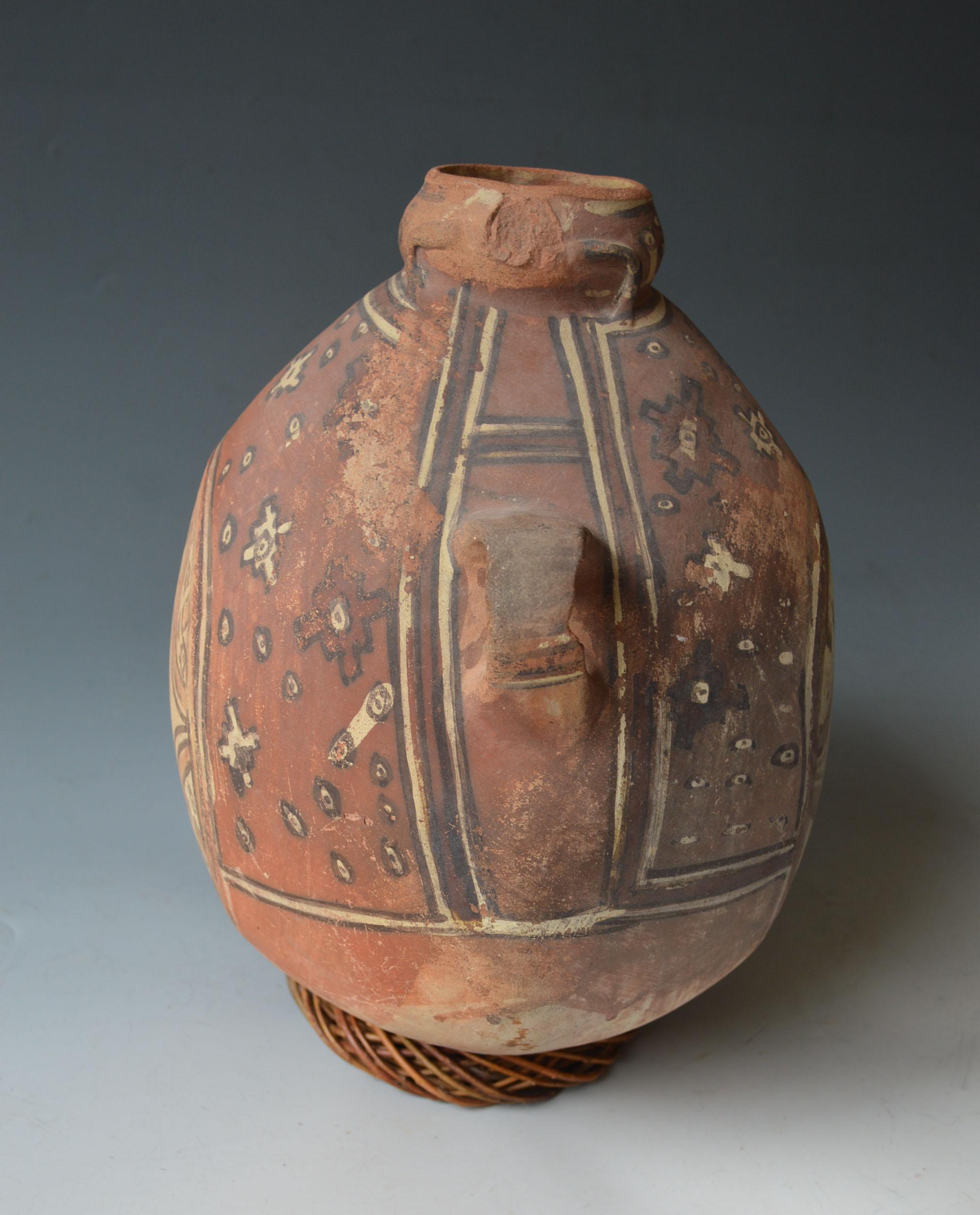 18th Century and Earlier Pre Columbian Impressive Large Huari Canteen vessel South  American Antiques