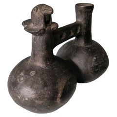 Antique Pre Columbian Inca double chambered whistle vessel South Latin American Antiques