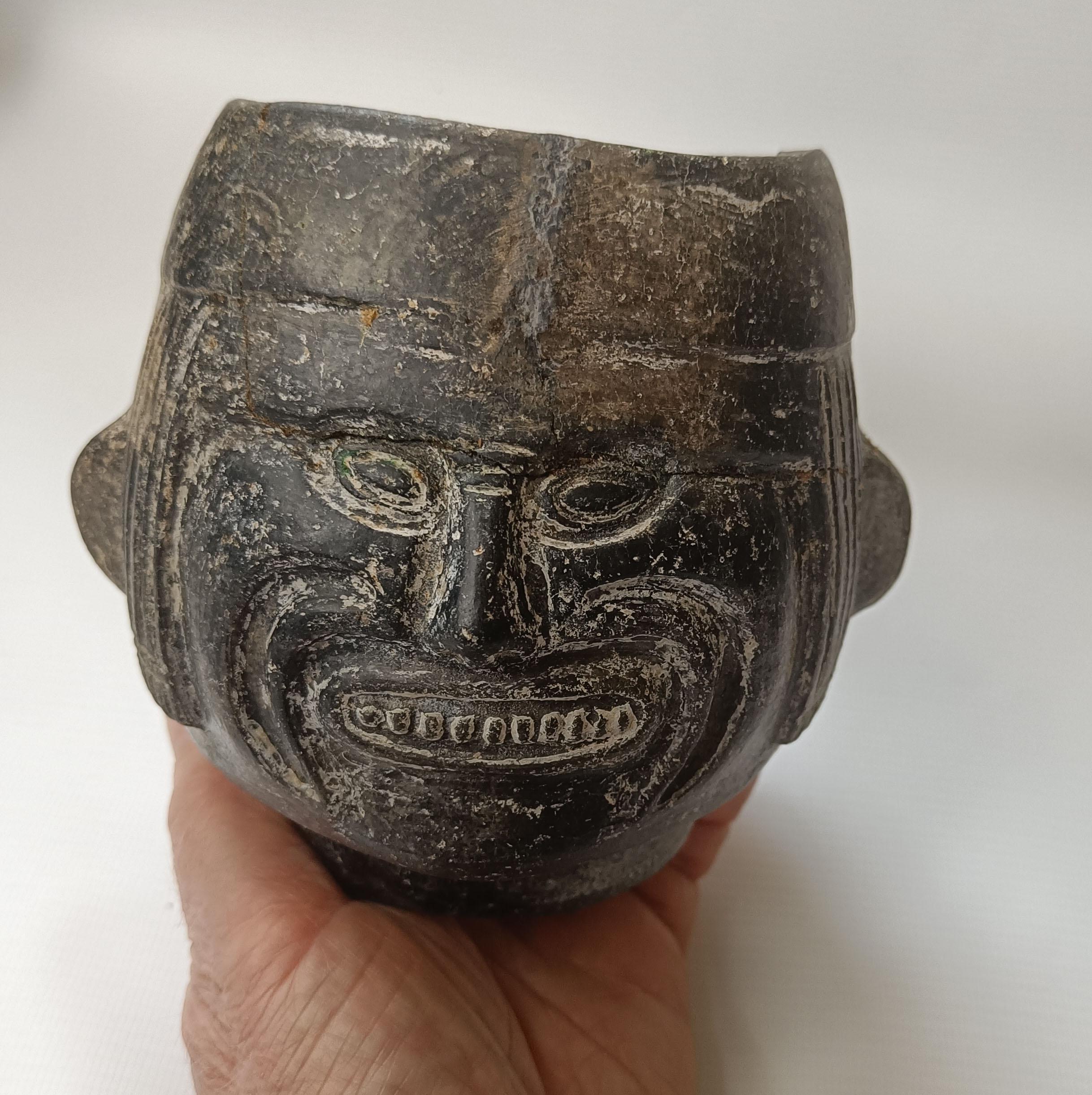 Vaso retrato Inca Precolombino Antigüedades Latinoamericanas del Sur siglo XVIII y antes