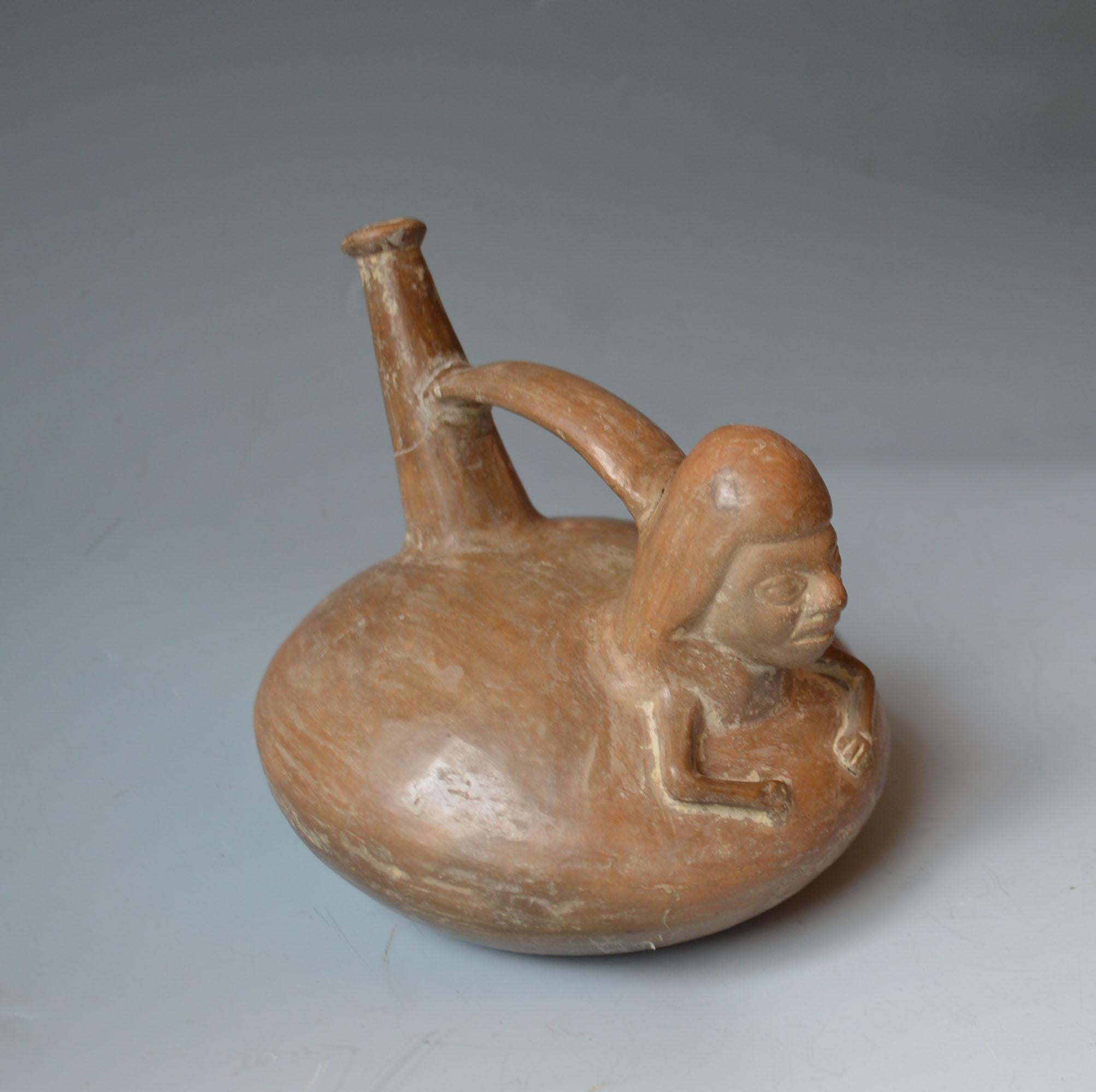 Peruvian Pre Columbian Inca Stirrup Vessel South Latin American Antiques