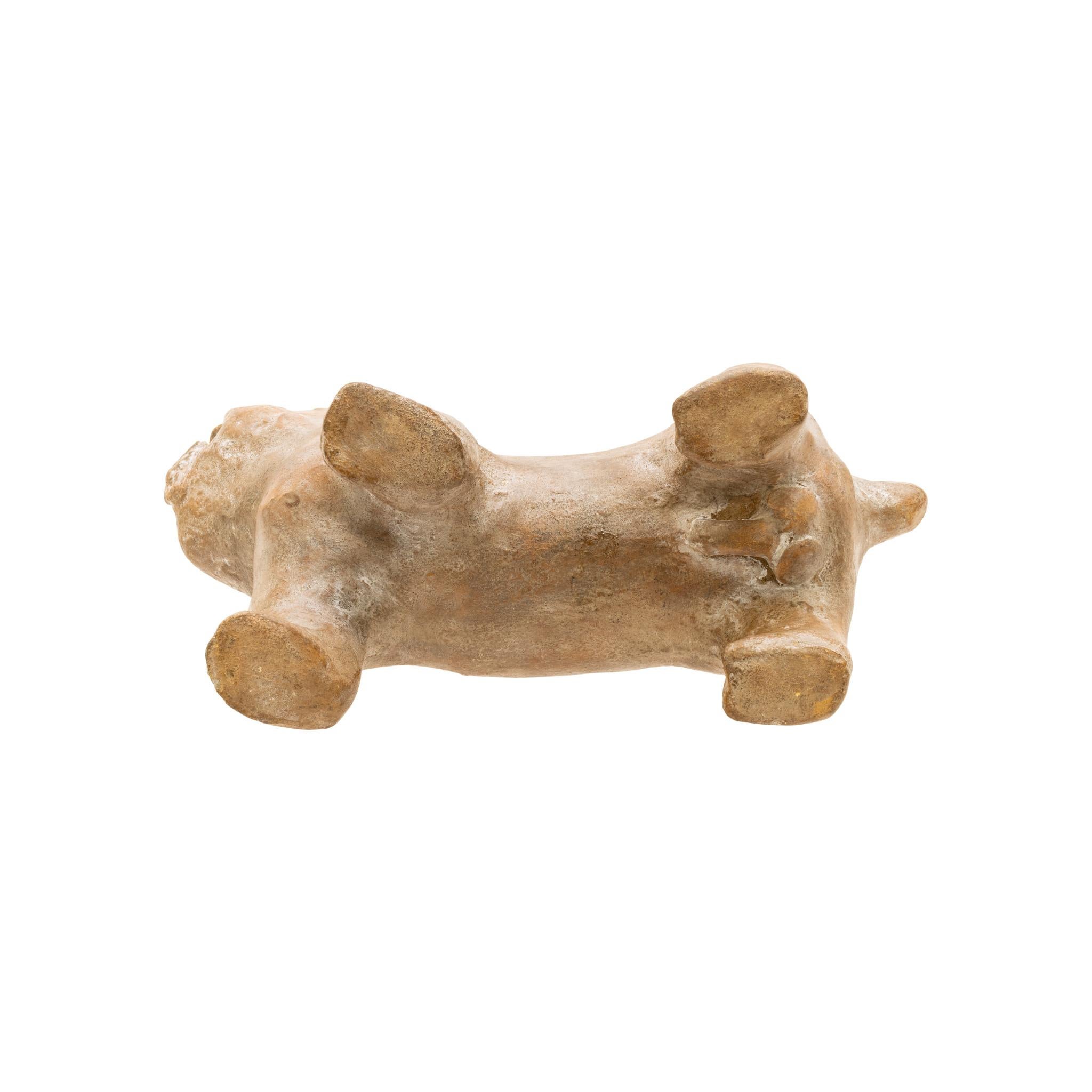 Chien en poterie de Jalisco avec la gueule ouverte. 6 ½