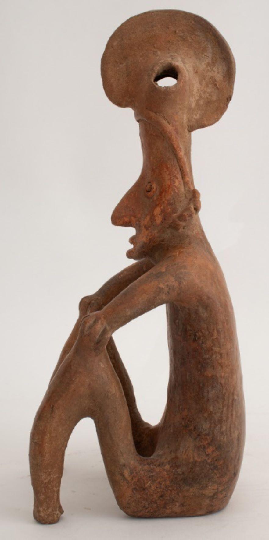 19th Century Pre-Columbian Jalisco Seated Figure Sculpture