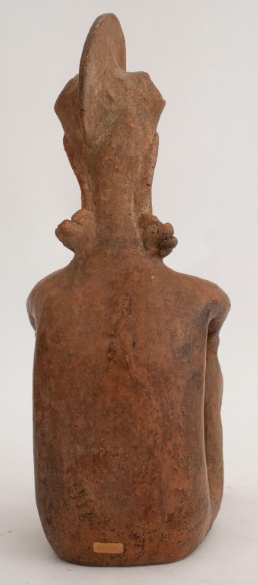Ceramic Pre-Columbian Jalisco Seated Figure Sculpture
