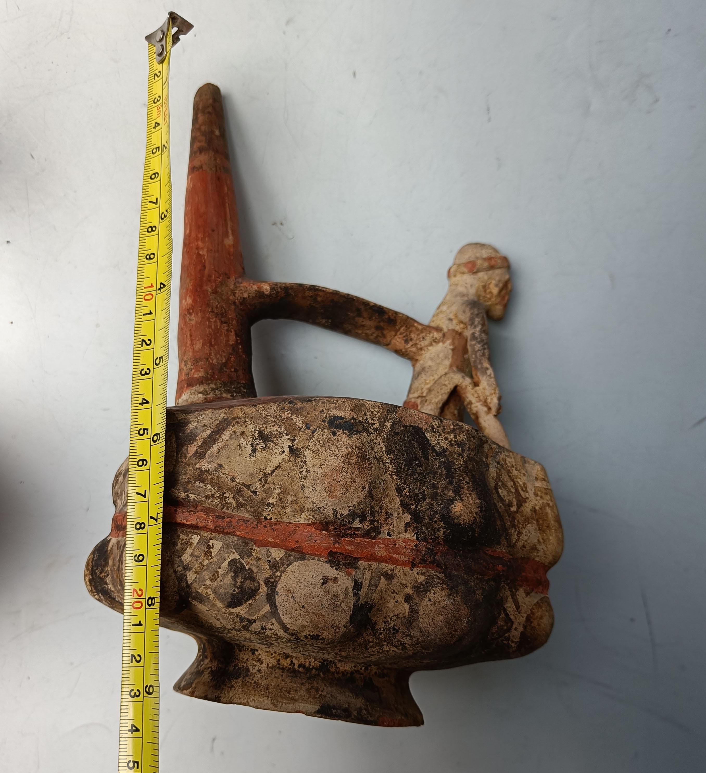 18th Century and Earlier Pre Columbian Lambayeque  Stirrup whistle Vessel South Latin American Antiques For Sale