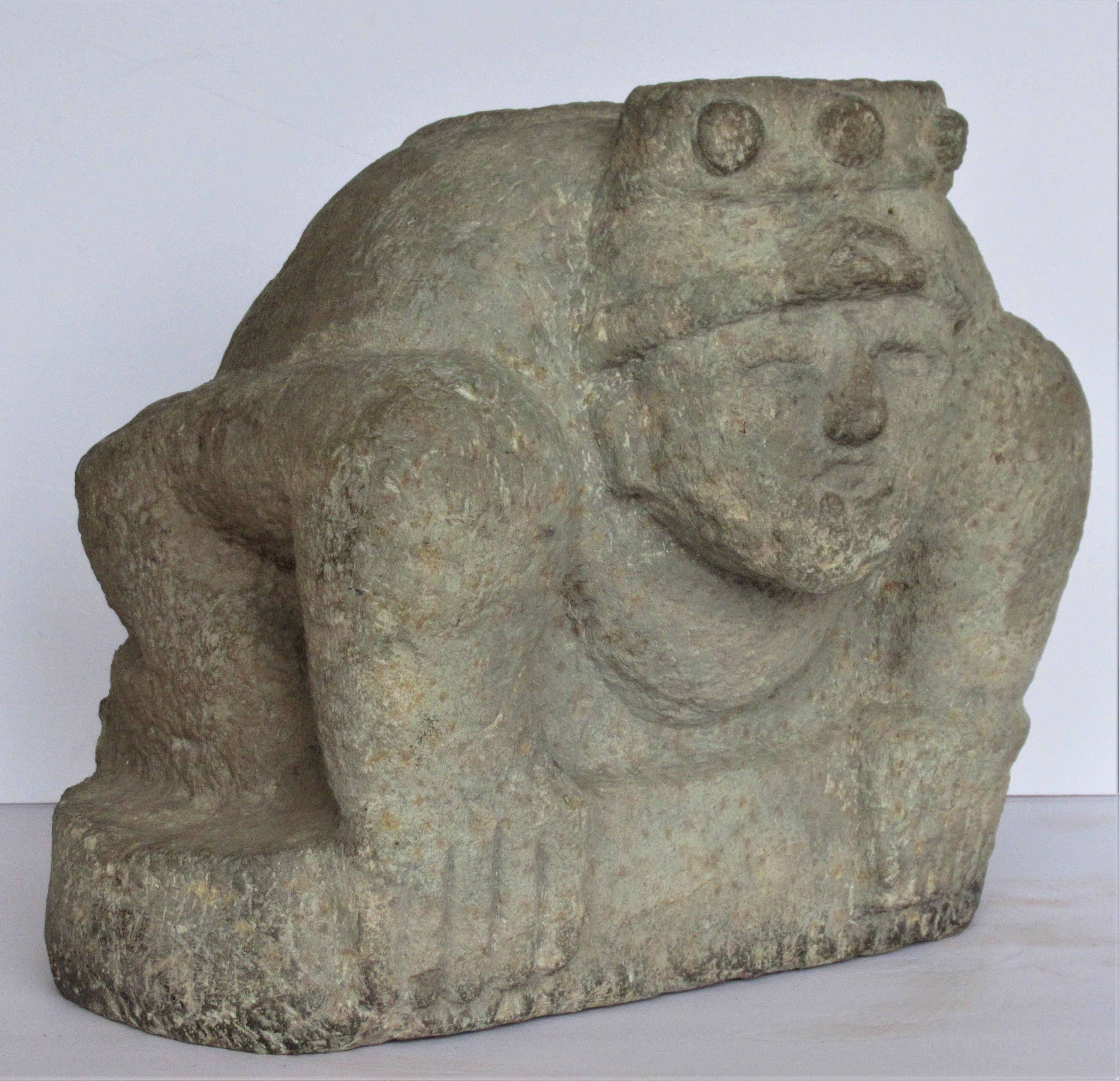 Mexican Pre-Columbian Large Carved Stone Figure