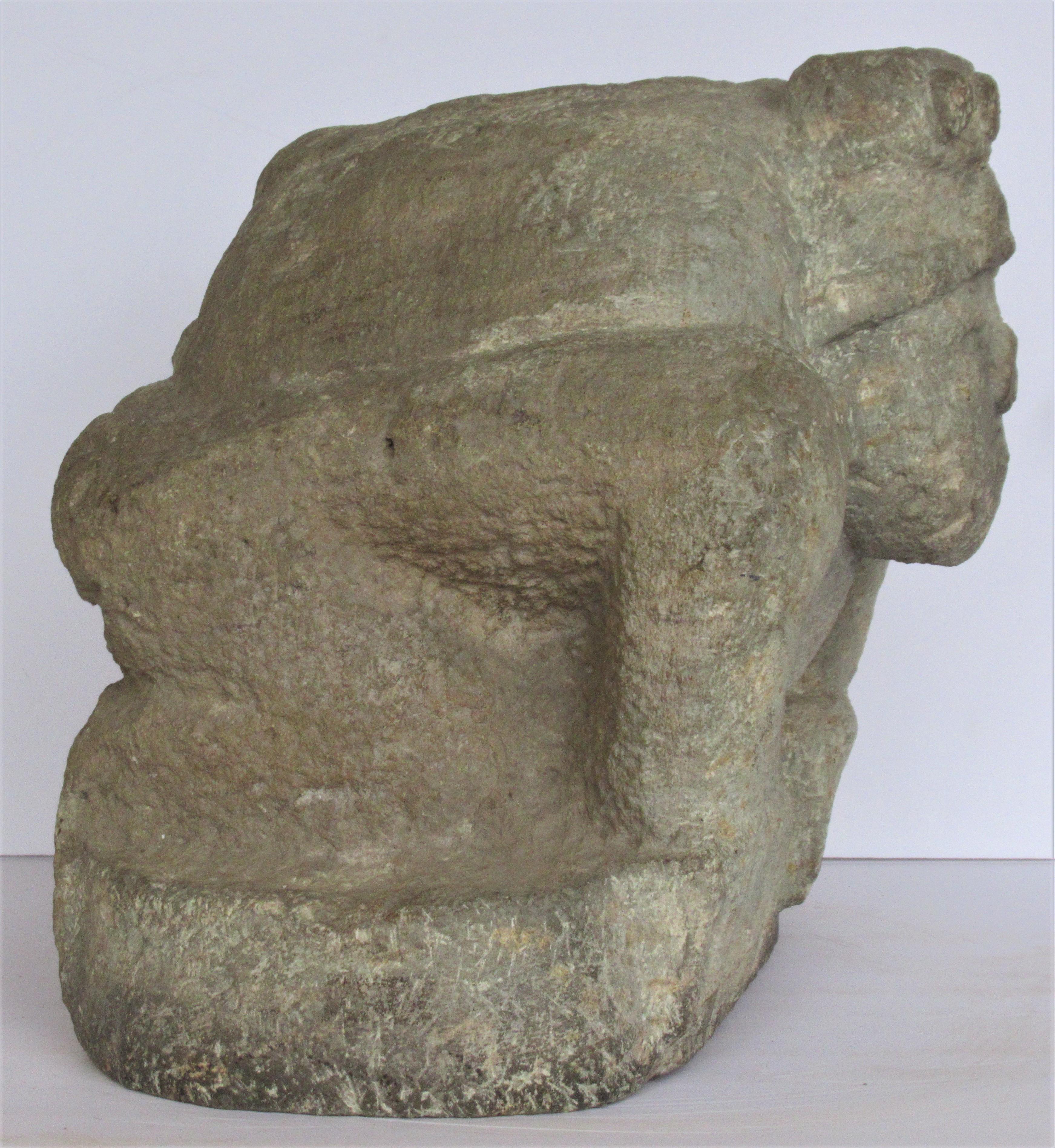 Pre-Columbian Large Carved Stone Figure 4