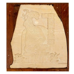 Pre Columbian Limestone Carved Plaque
