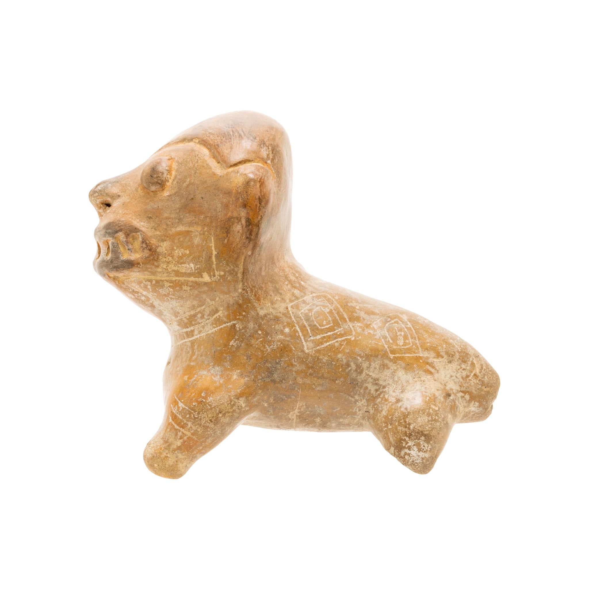 18th Century and Earlier Pre-Columbian Manabi (Ecuador) Pottery Dog For Sale