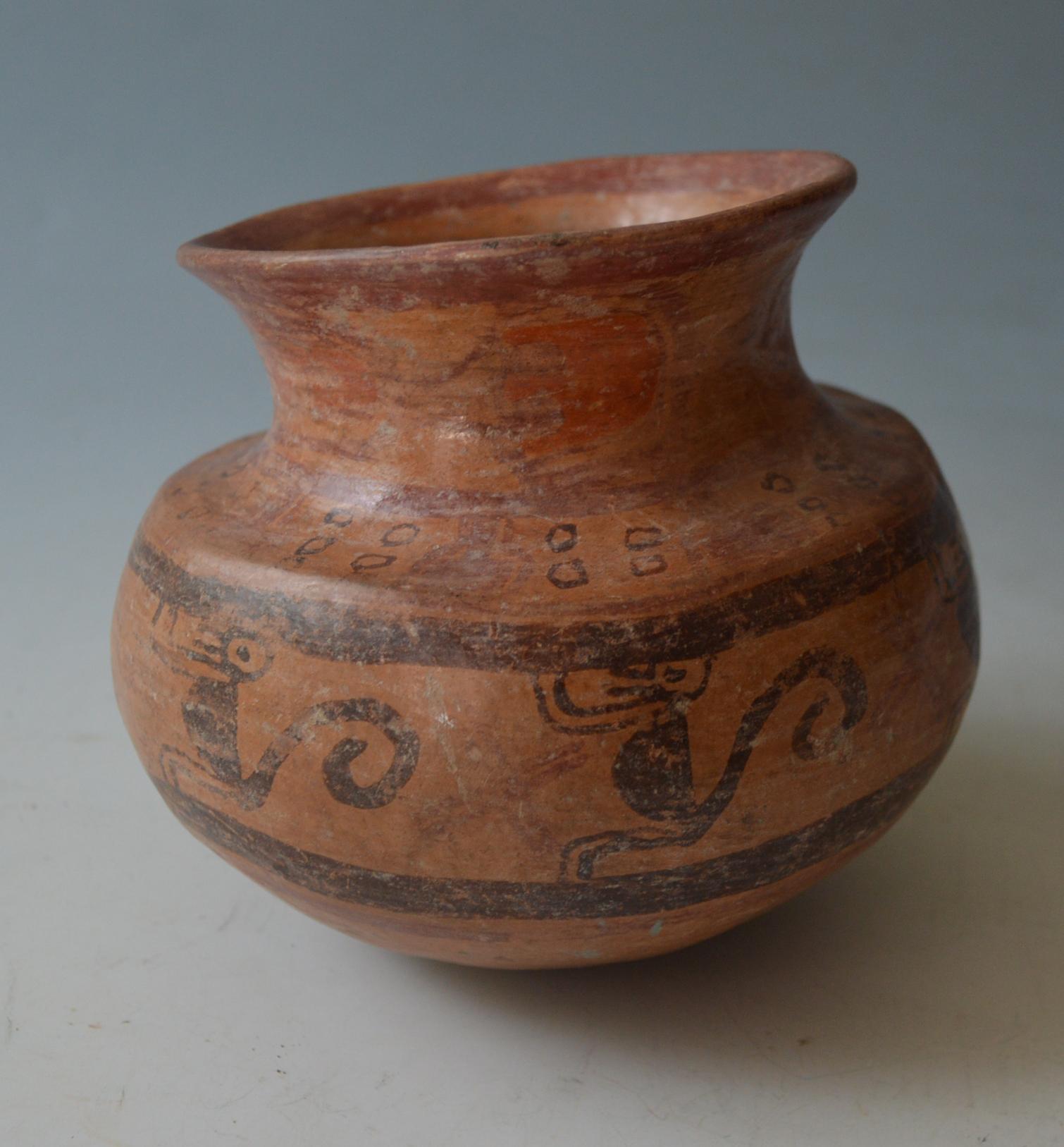 Guatemalan Pre Columbian Maya Polychrome Pottery Bowl circa A.D. 550-950 For Sale
